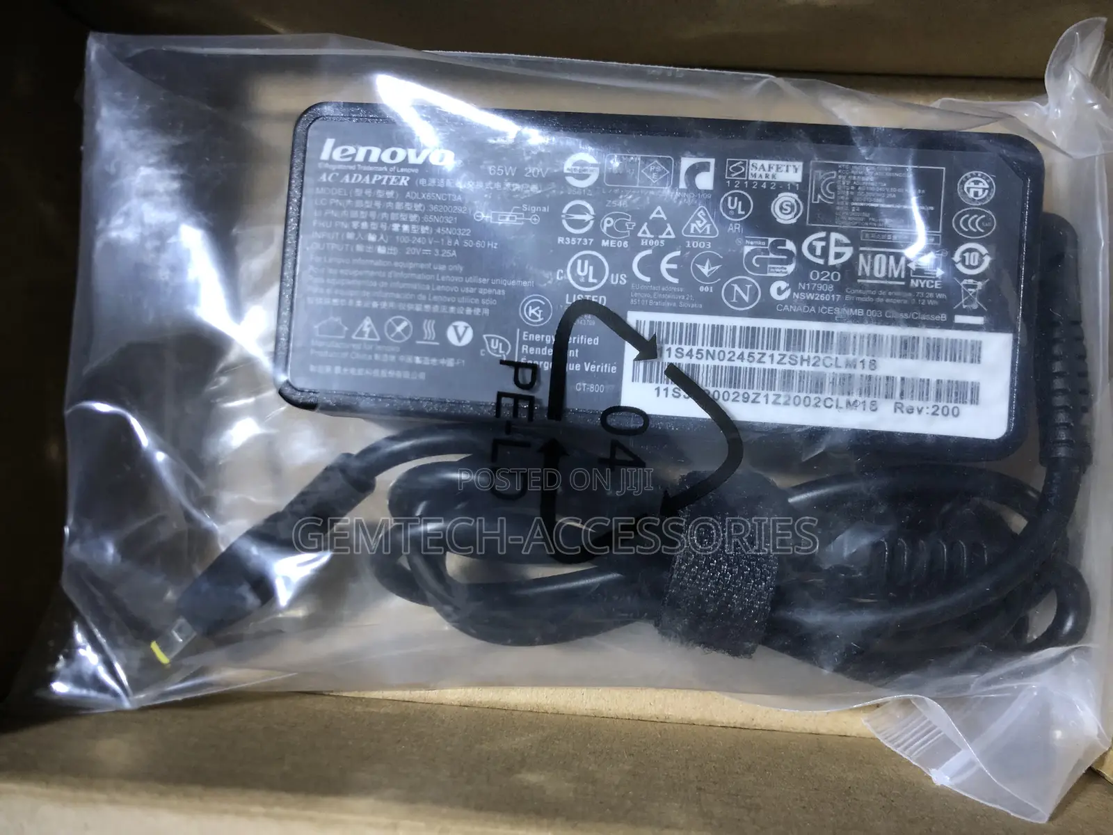 Lenovo 20v 3.25A 65w Adapter