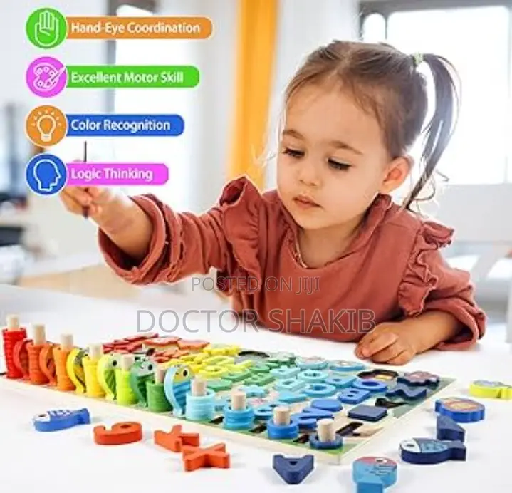 Modern Small Sized 7 in 1 Kids Puzzle Blocks Board