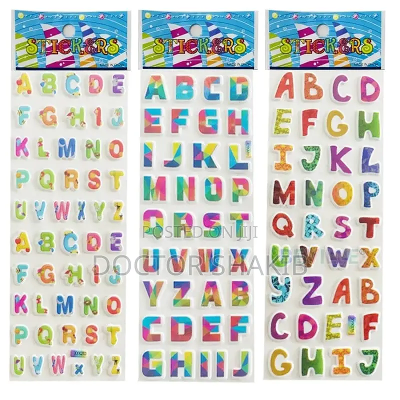 Generic 1 Sheet a-Z English Alphabet Stickers