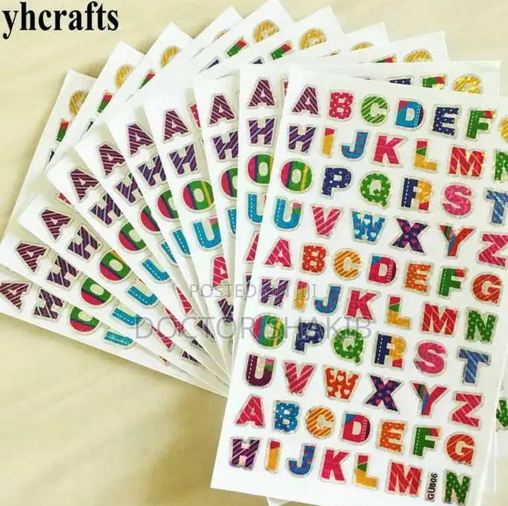 Generic 1 Sheet a-Z English Alphabet Stickers