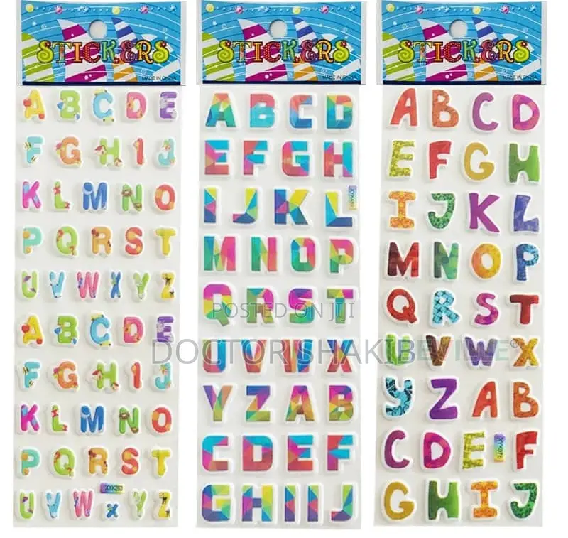 Generic 1 Sheet a-Z English Alphabet Stickers