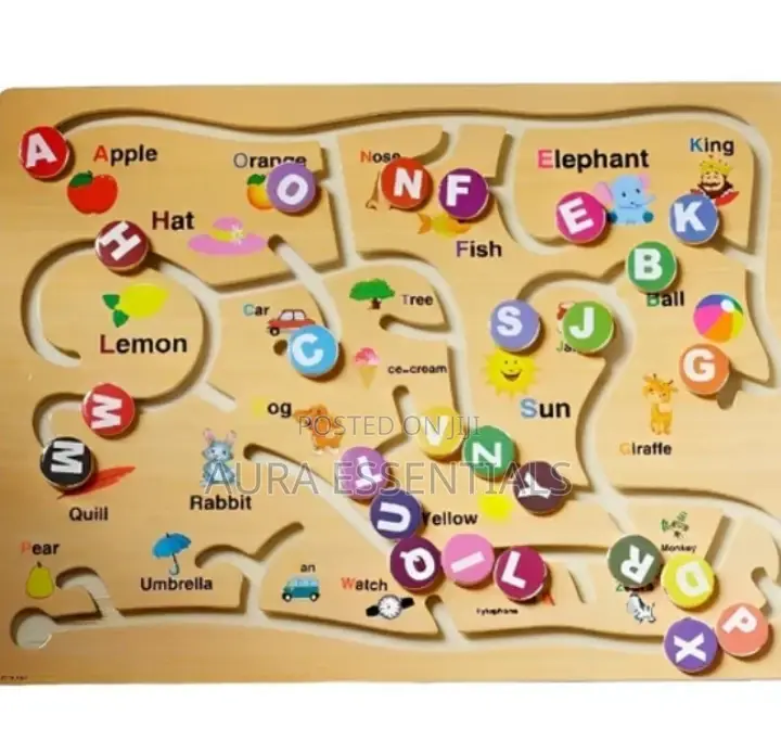 Kids Alphabet Wooden Maze Puzzle Game