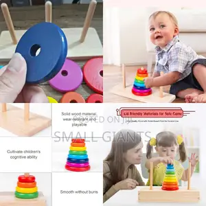 Baby Wooden Stacking Tower Building Blocks