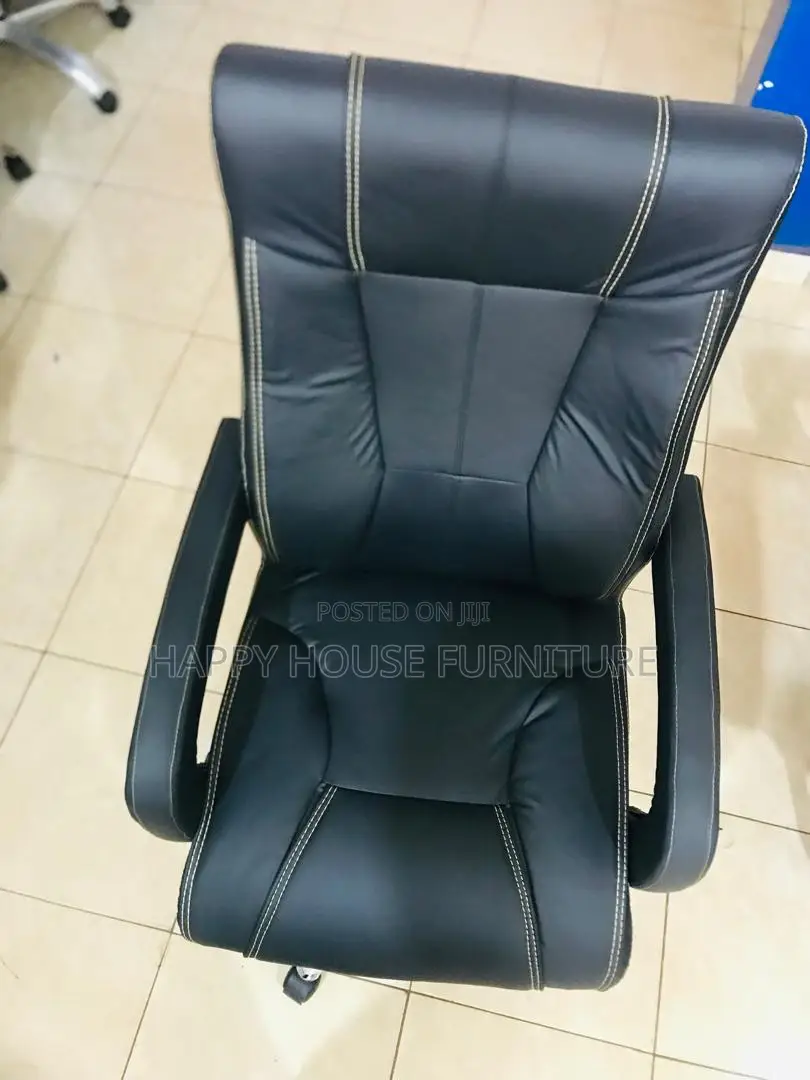 Office Chair Leather (Black Jerk)