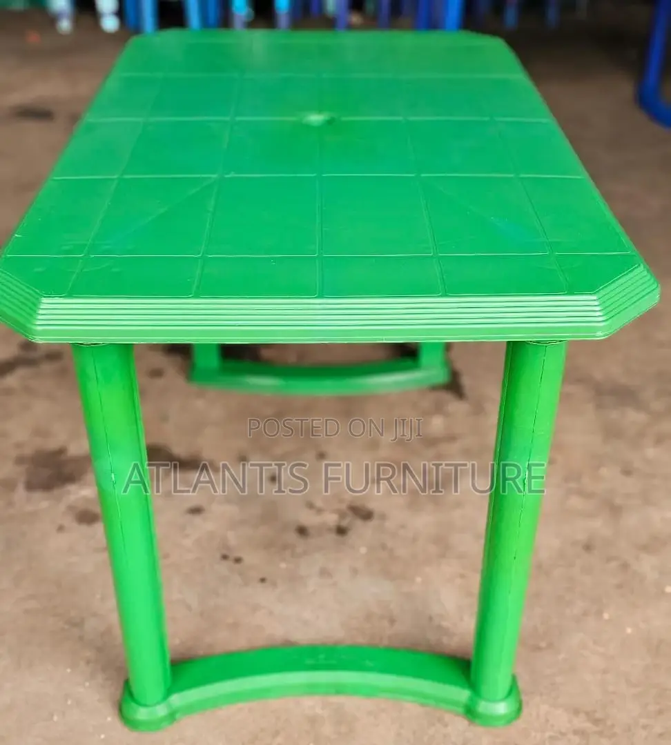 Blue and Green Plastic Table