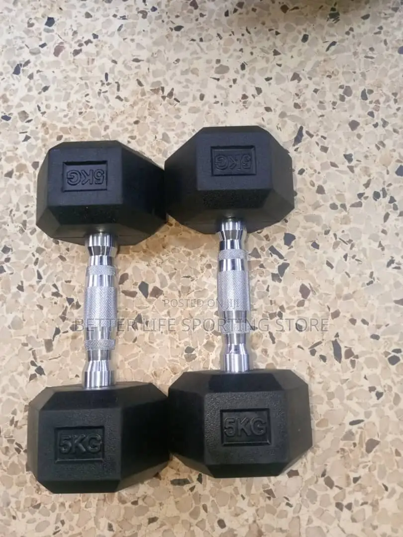5 Kg Dumbbells Pair( Hexagonal Type)