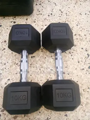 10 Kg Dumbbells Pair( Hexagonal)