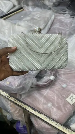 Fashion Evening Clutch Bag - White, Rose Gold