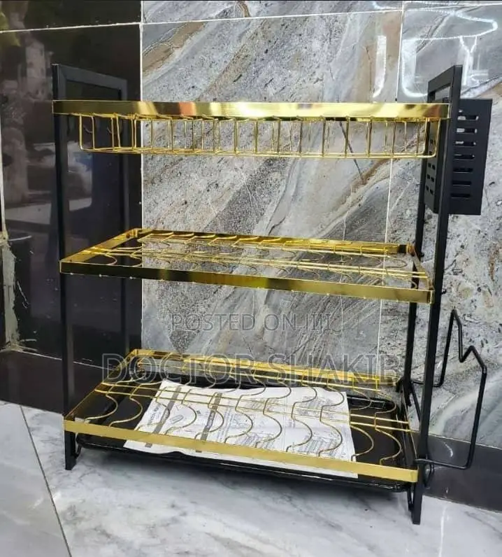 Gold 3 Layers Dish Rack