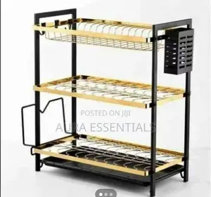 Gold 3 Layers Dish Rack