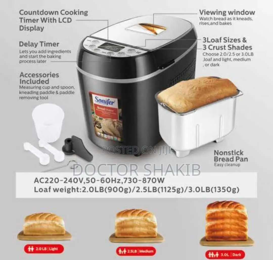 Sonifer SF-4005 Automatic Electric Bread Maker Machine