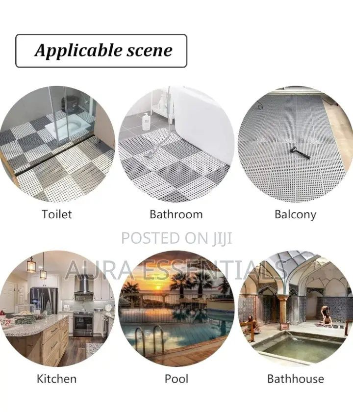 Square Shower Mat Non-Slip Bath Mats (6pcs)