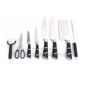 9 PCS Kitchen Knife Set With 360° Rotating Acrylic Stand,