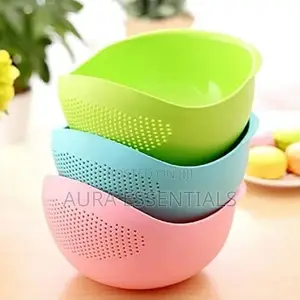 Multi-Color Rice Strainer Bowl