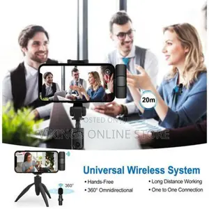 Wireless Lapel Lavalier Microphone Type C Microphone - Black
