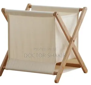 Solid Wood Hamper Foldable Dirty Clothes Storage Basket