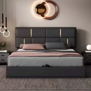 5x6feet Dressed Bed in Black Leather Call