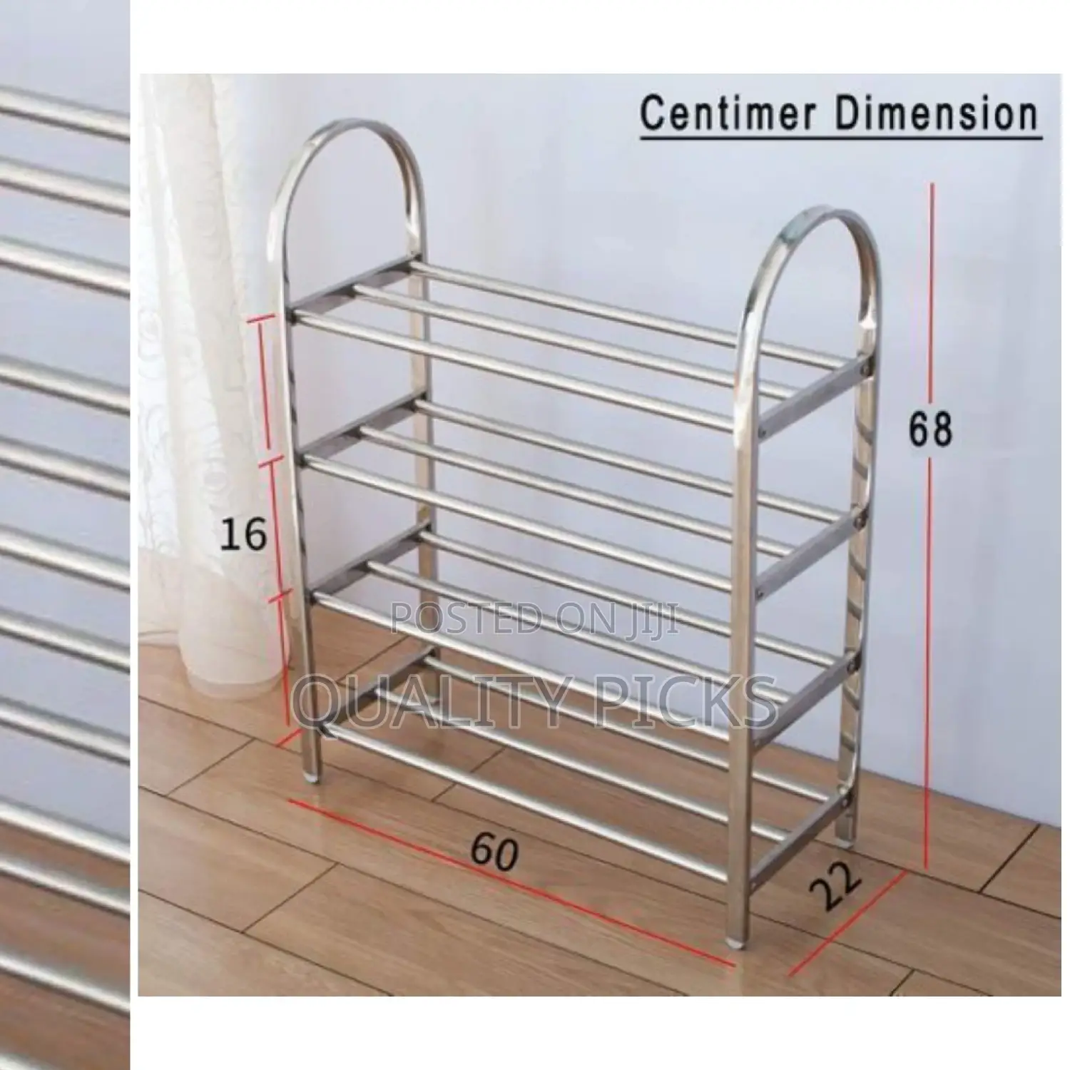 Stainless 4 Layer Shoe Rack