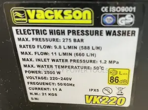 Electric High Pressure Washer Vackson