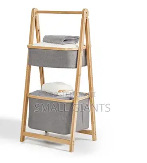 Bamboo Storage Ladder Laundry Basket