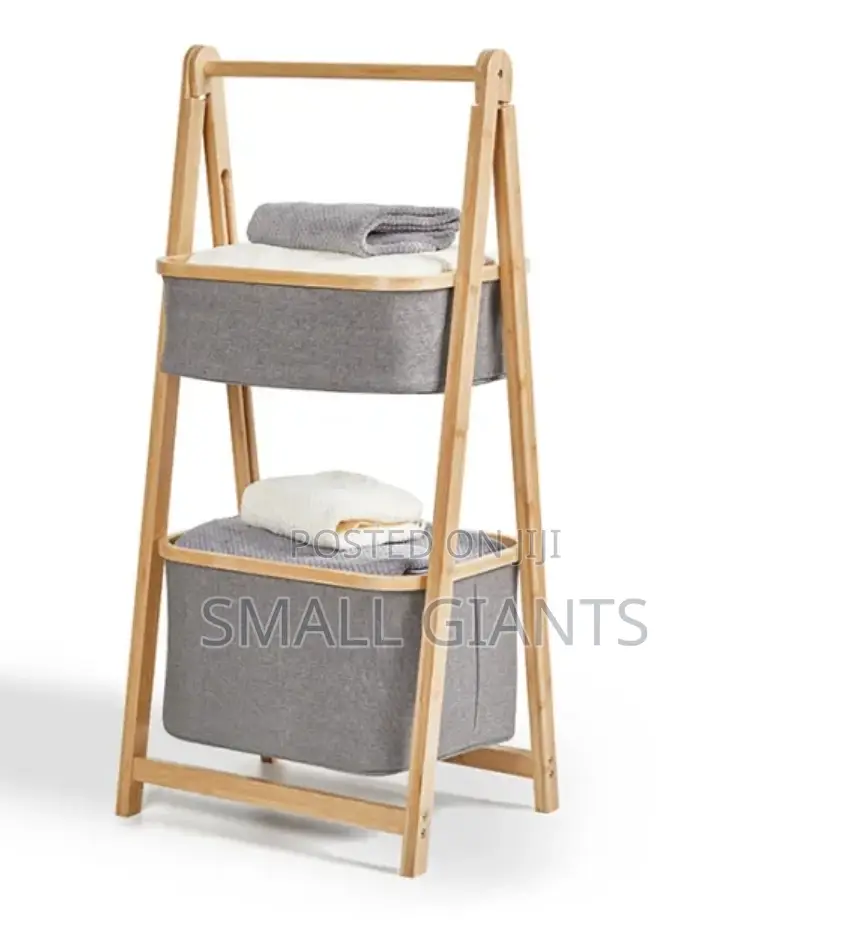 Bamboo Storage Ladder Laundry Basket