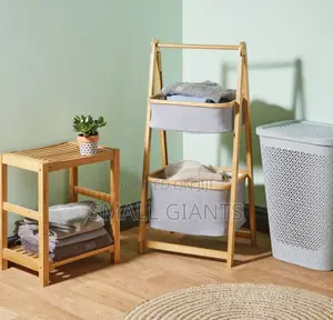 Bamboo Storage Ladder Laundry Basket