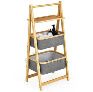 Freestanding a-Frame Laundry Hamper With Shelf