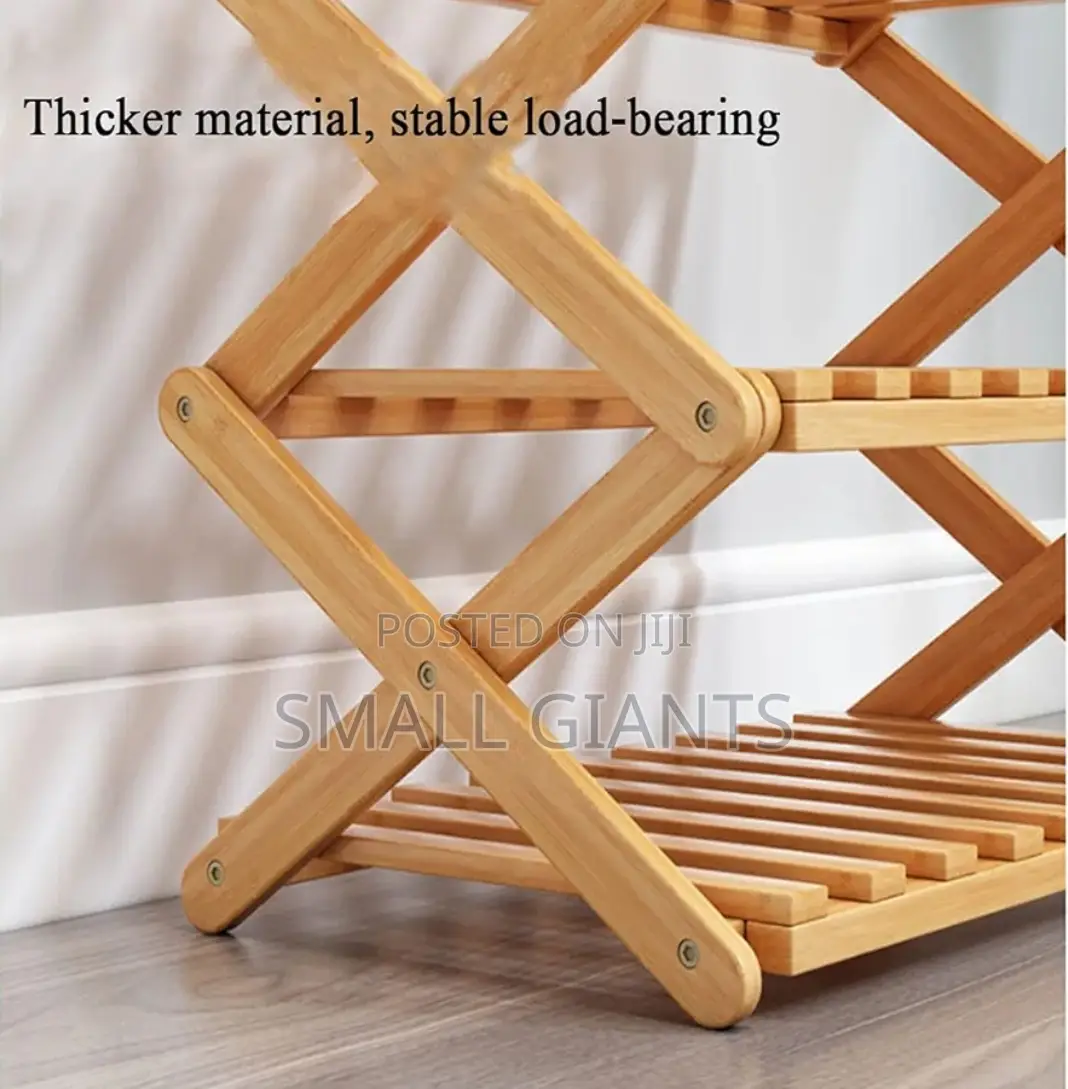 3 Layer Foldable Independent Bamboo Shoe Rack