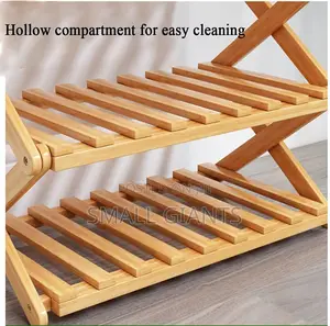 3 Layer Foldable Independent Bamboo Shoe Rack