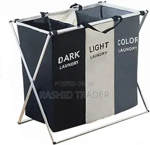 Laundry Basket With 3 Compartment