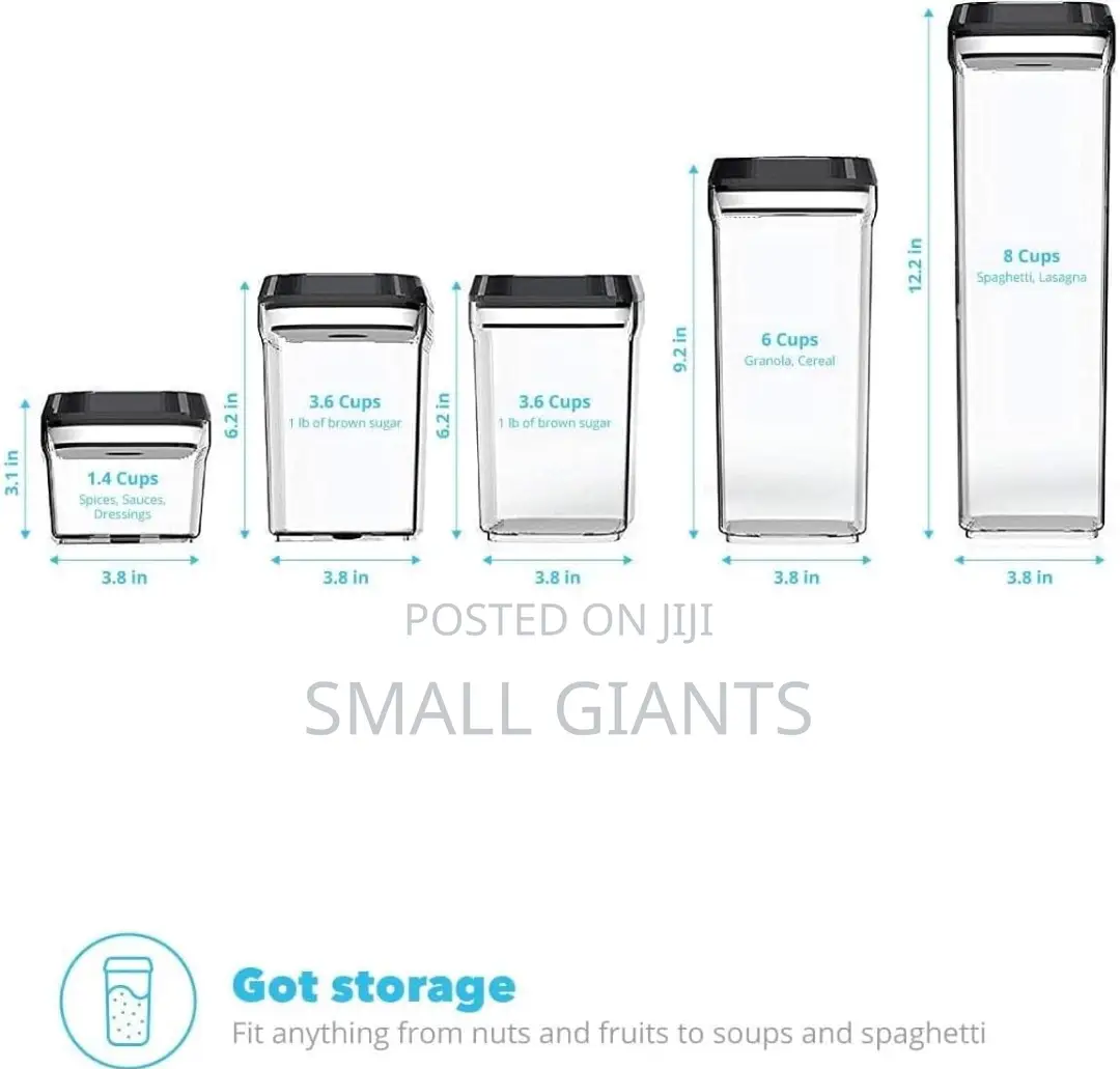 5pcs Airtight Food Storage Containers