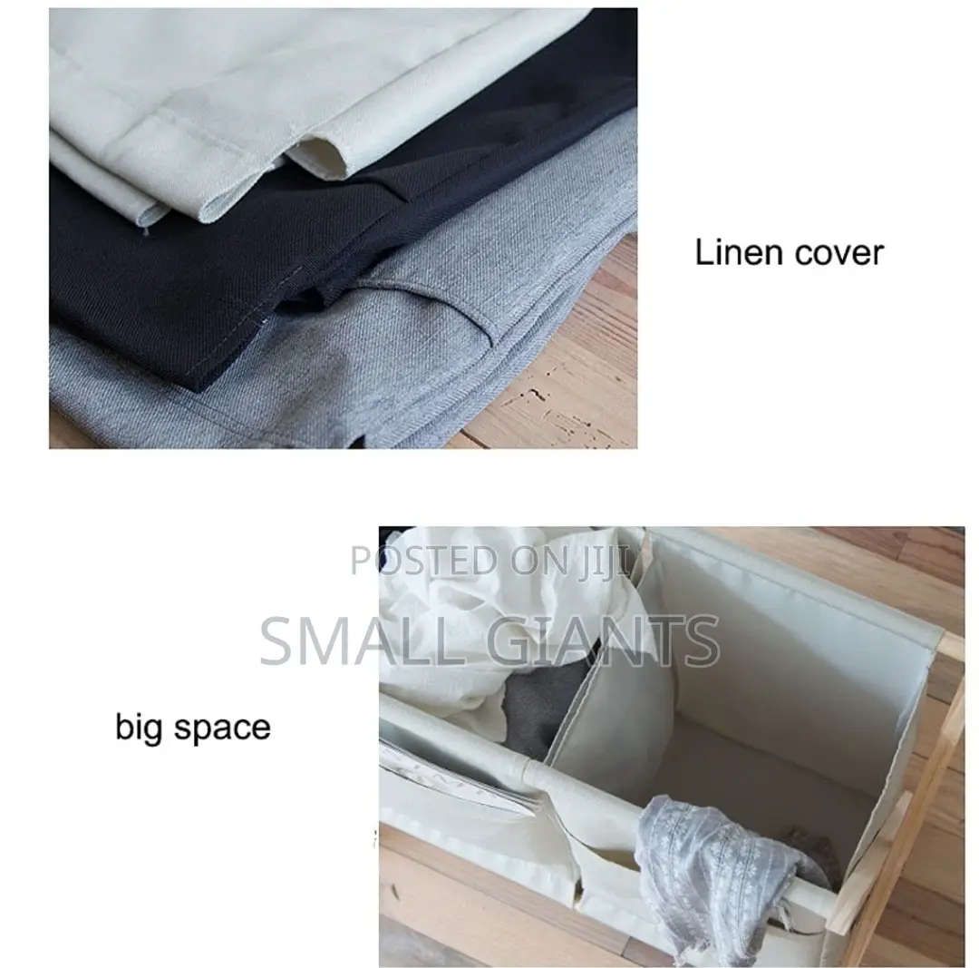 Freestanding Laundry Hamper With Solid Wood Frame