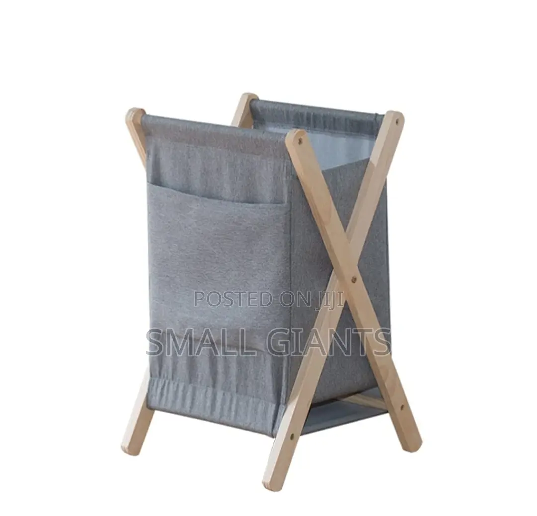 Freestanding Laundry Hamper With Solid Wood Frame