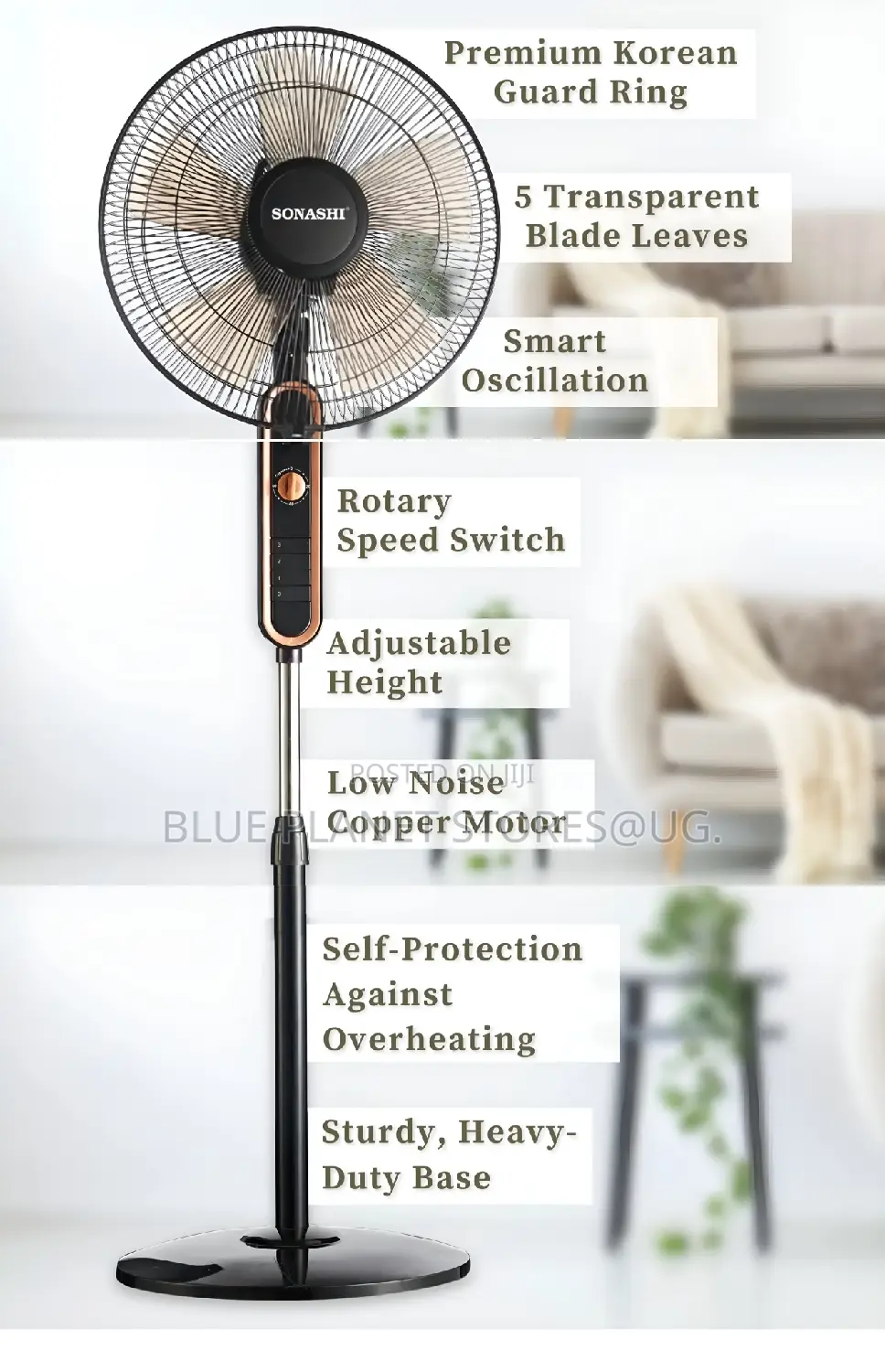 SONASHI 16inch Stand Fans \\ 60w \\ SF-8025S.