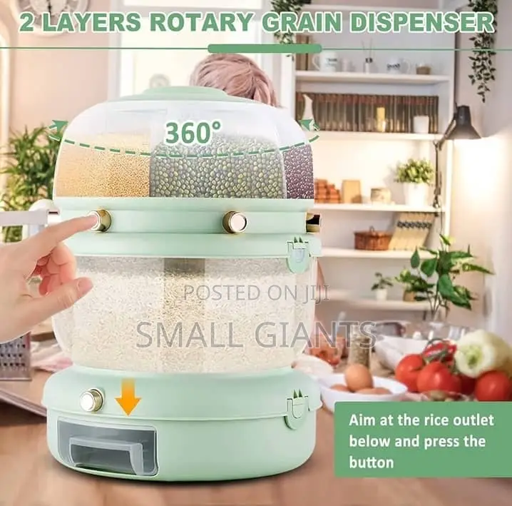 2 Layer Rotary Multifunction Grain/Cereal Dispenser