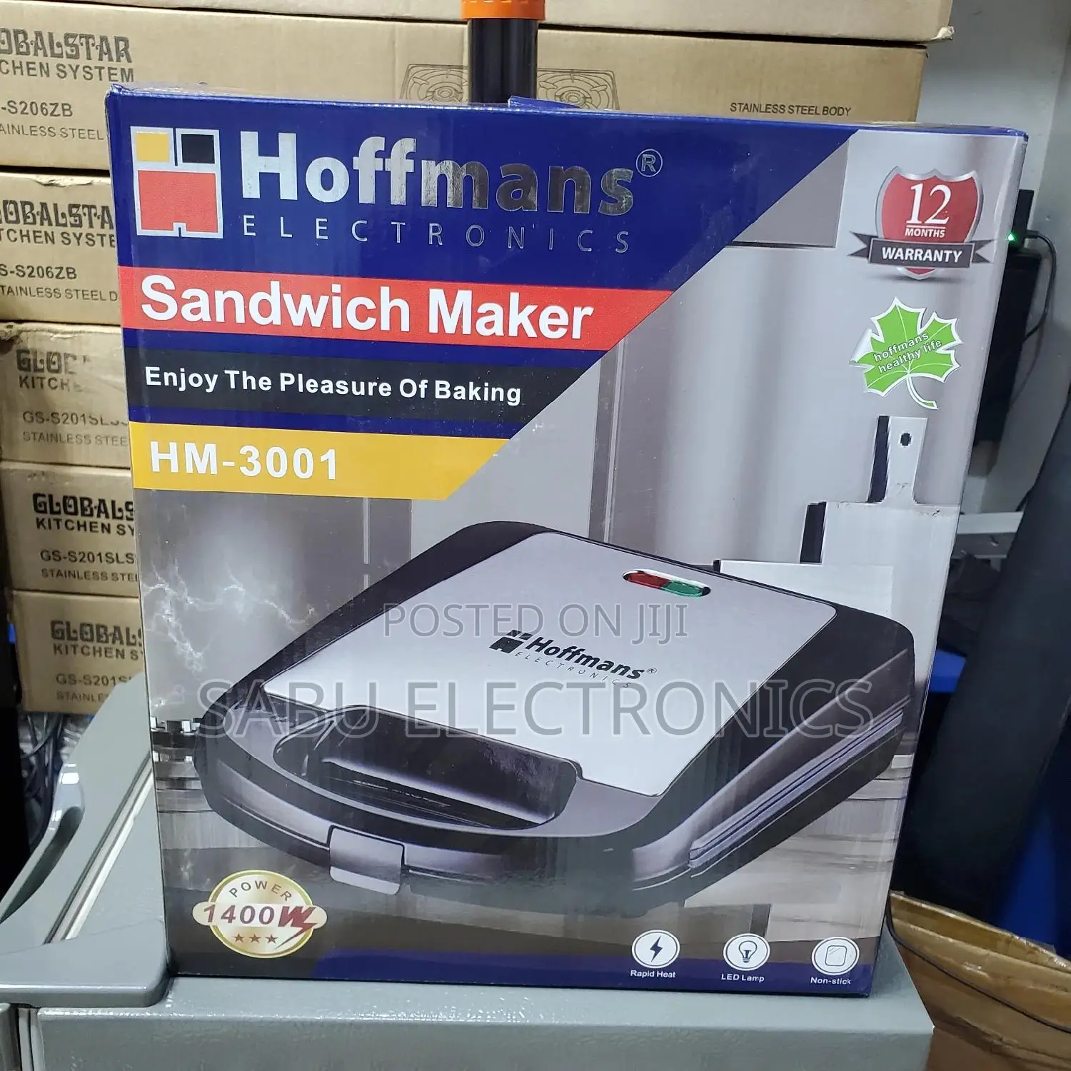 4 Sandwiches - Hoffmans 8 Slice Sandwich Maker- Toaster