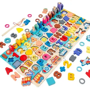 7 In 1 Wooden Multiple Subject Puzzles For Toddlers