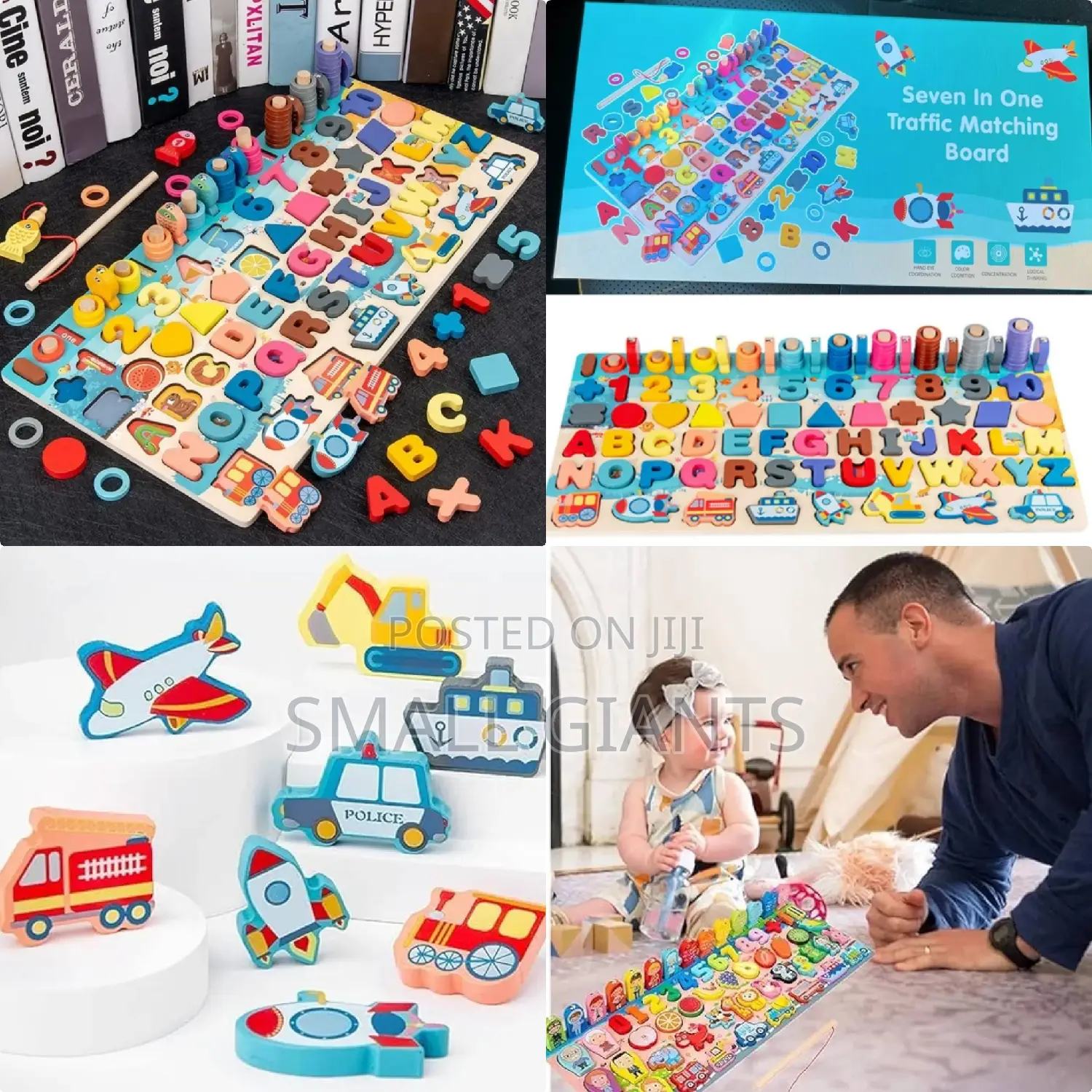 7 In 1 Wooden Multiple Subject Puzzles For Toddlers