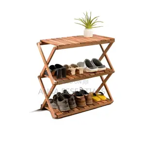 Acacia 3 Tiers Wooden Plants Stand Foldable Shoe Rack