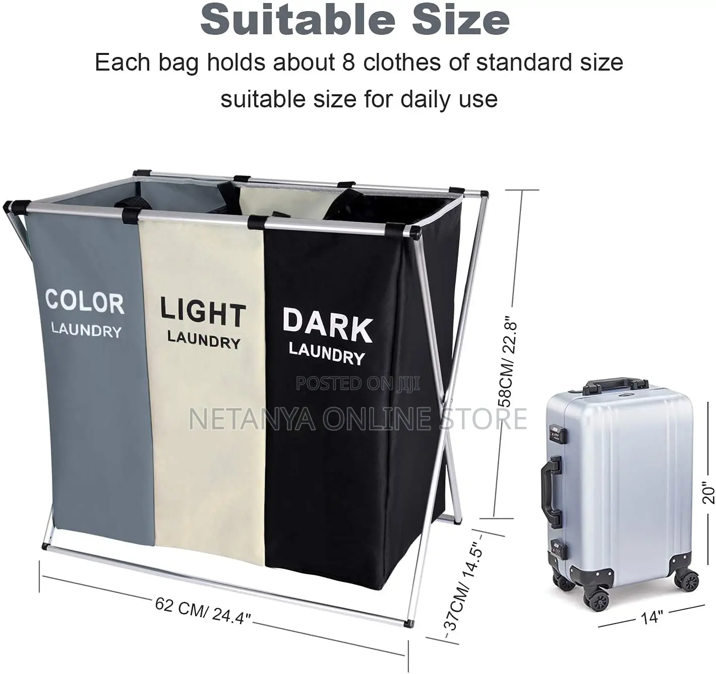 3 Grid Waterproof Laundry Basket