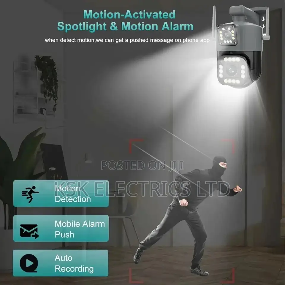 IP Camera Dual Lens PTZ Auto Tracking Two Way Audio