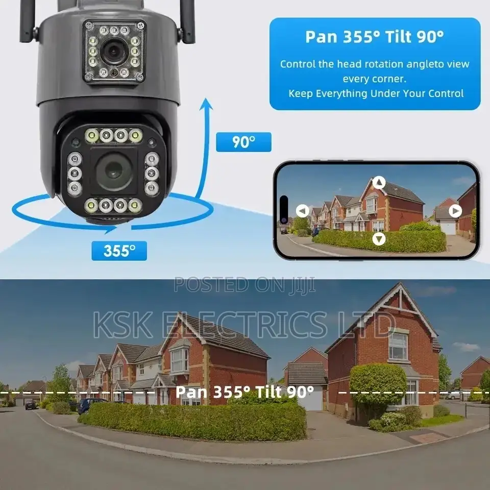 IP Camera Dual Lens PTZ Auto Tracking Two Way Audio