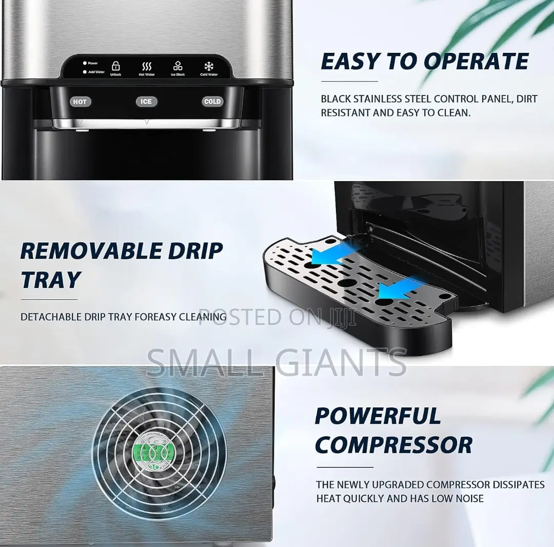 3-in-1 Water Cooler Dispenser With Built-in Ice Maker