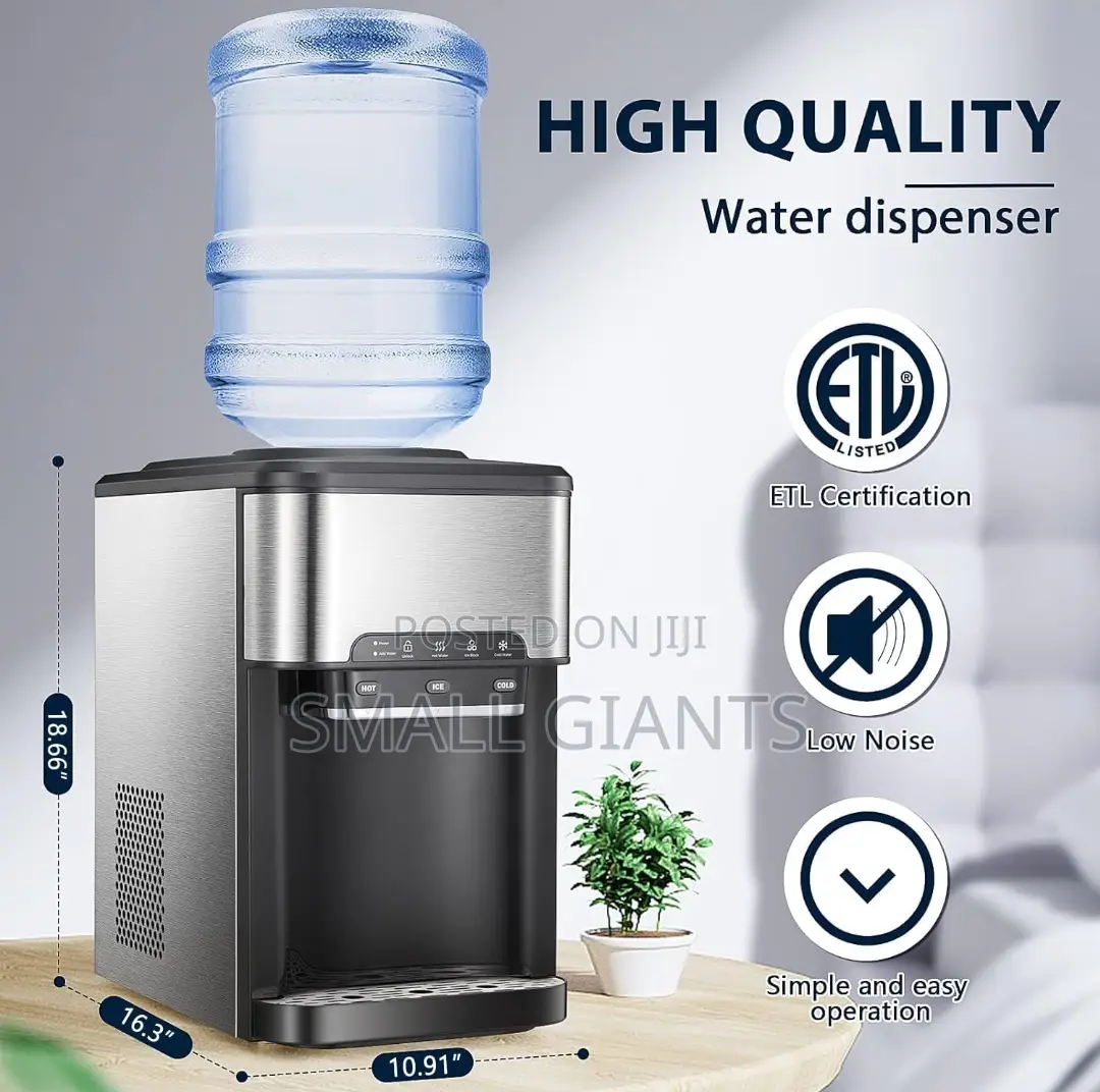 3-in-1 Water Cooler Dispenser With Built-in Ice Maker