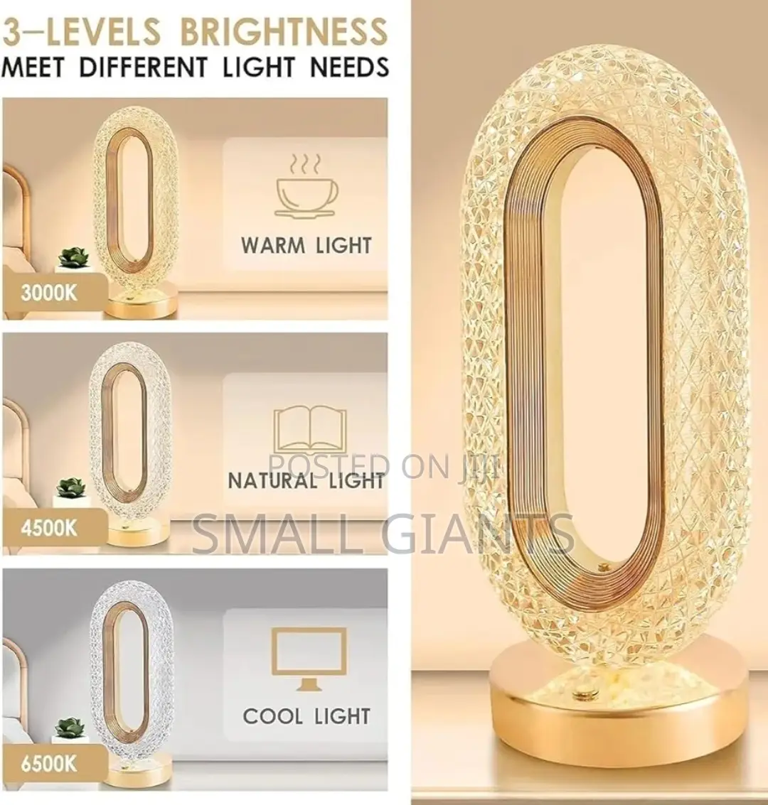 3-Level Brightnesstouch Control Led Crystal Table Lamp