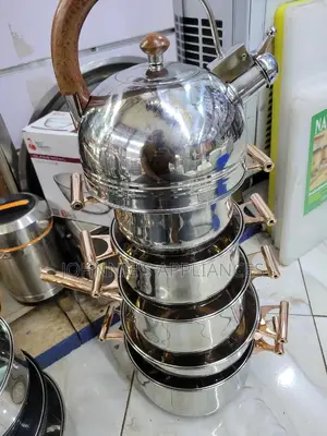 Stainless Steel Cooking Saucepans With Gold Handles
