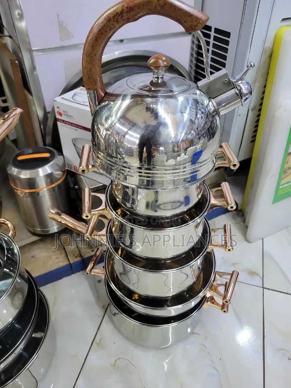 Stainless Steel Cooking Saucepans With Gold Handles