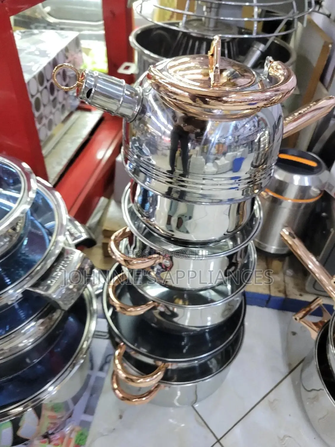 Stainless Steel Cooking Saucepans With Gold Handles