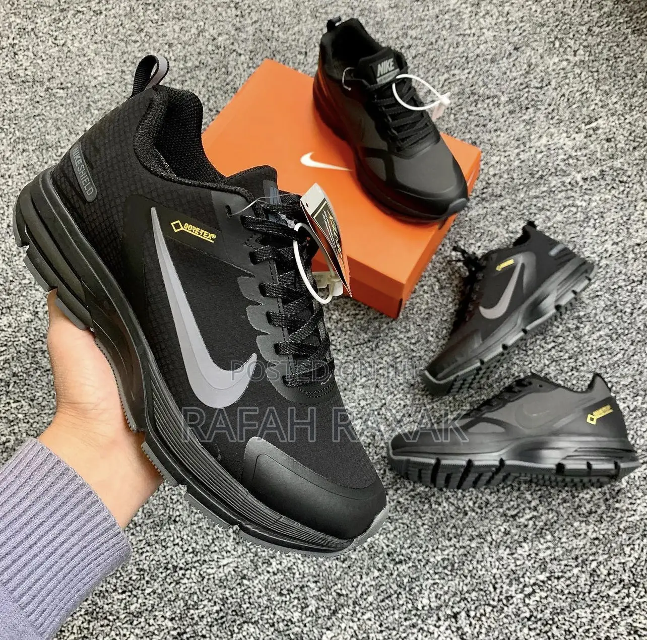 Original Black Nike Zoom Structure Shield Running Sneakers
