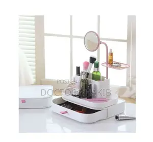 New Stylish Makeup Cosmetic Organizer With Rotatable Mirror
